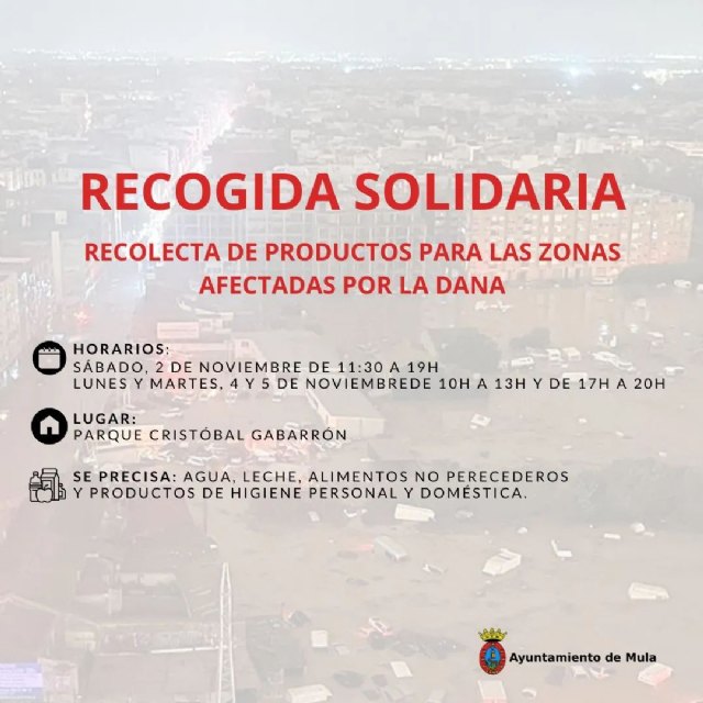 Recogida solidaria para los afectados por la DANA: suministros y ayuda para las zonas afectadas