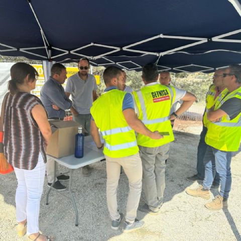 Visita a las obras de renovación del sistema de abastecimiento de agua potable de Mula