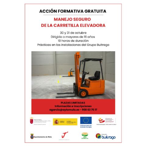 El Ayuntamiento de Mula organiza un curso de carretilla elevadora para jóvenes